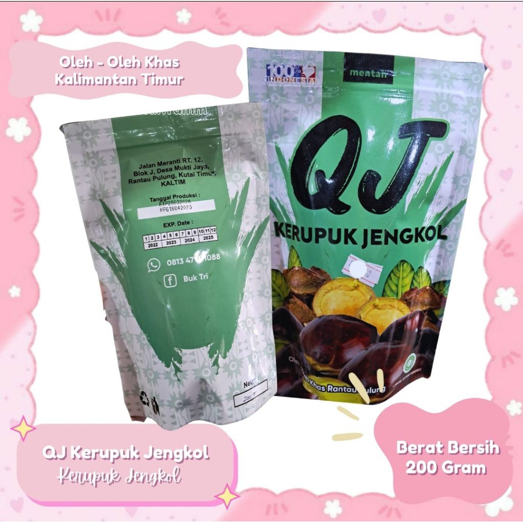 

QJ Kerupuk Jengkol 200gr | Jengkol Crackers | Oleh-oleh Khas Kalimantan Timur