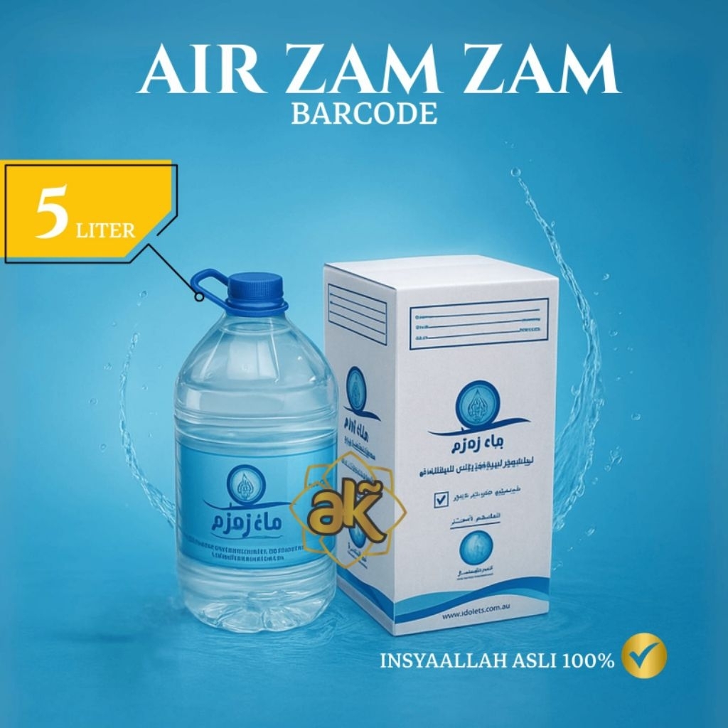 

AIR MINUM ZAM ZAM 5LITER / AIR ZAM ZAM BERCODE ASLI ORIGINAL 100%/ OLEH OLEH
