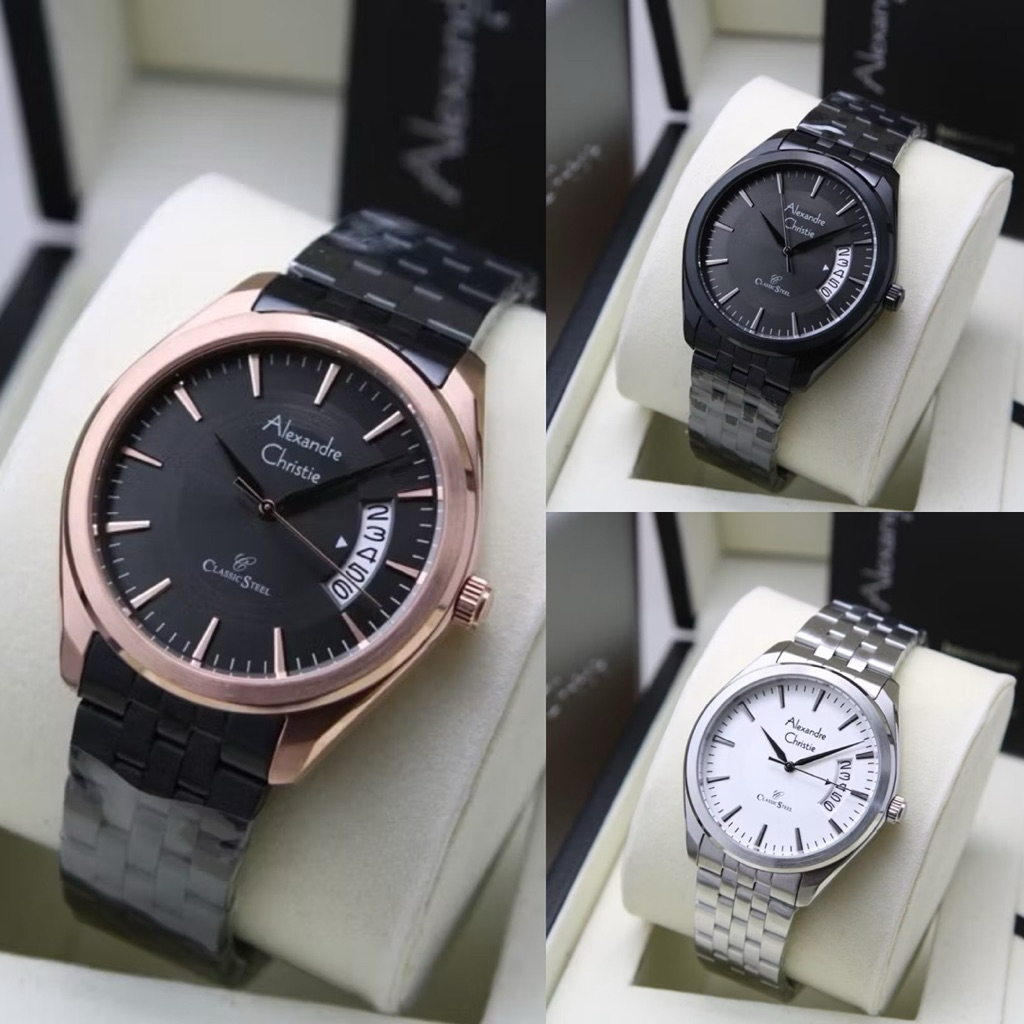 BEST SELLER | Jam Tangan Pria Alexandre Christie Classic Steel 8674 AC8674 (ORIGINAL)