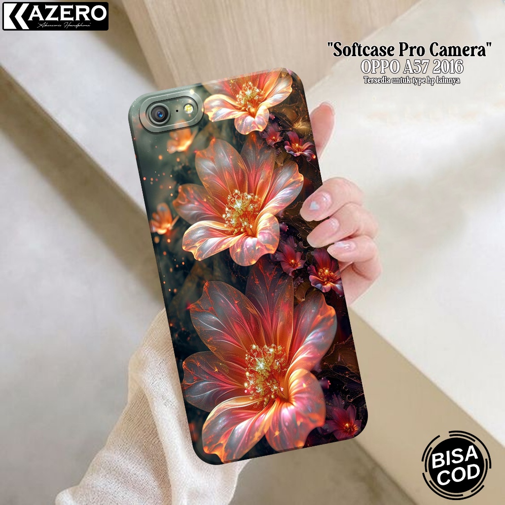 Case Hp OPPO A57 2016 Fashion Case Bunga Silikon Pro Camera Softcase Case Hp OPPO A57 2016 Silikon P
