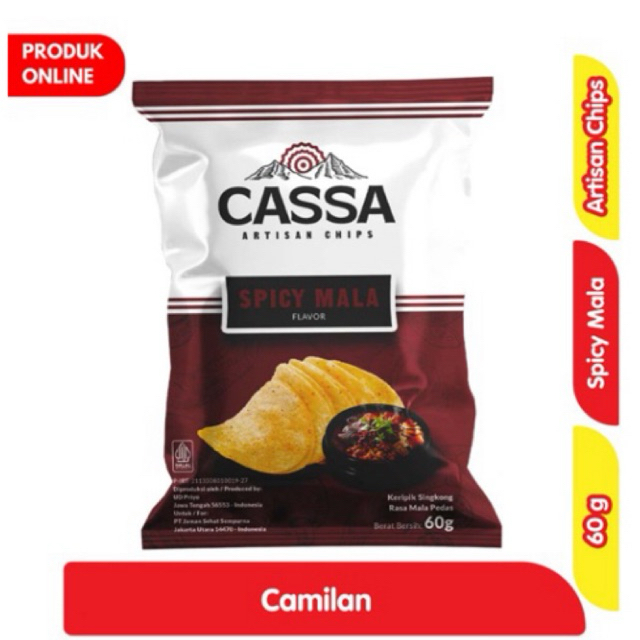 

Cassa Artisan Chips Camilan Keripik Singkong Rasa Mala Pedas 60 g