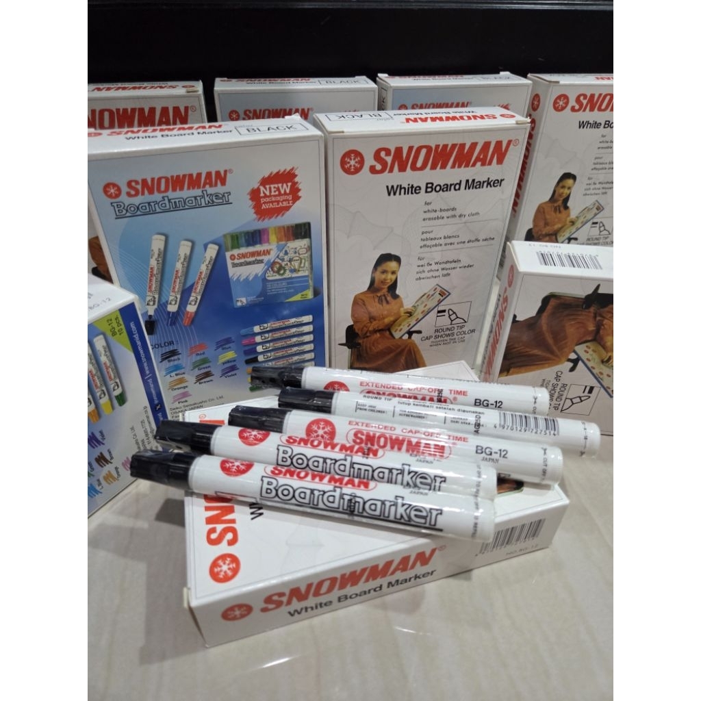 

SPIDOL SNOWMAN BOARDMARKER BG-12 Perbox isi 12pcs