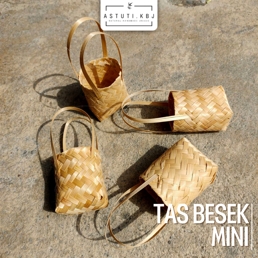 TAS BESEK MINI KERANJANG TEMPAT TELUR  | kerajinan besek | tas kecil | anyaman bambu | tas anyam