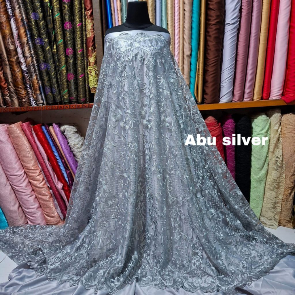 PROMO❗BAKAL KEBAYA KAIN TILE ETNIK BORDIR PREMIUM METERAN BAHAN BRUKAT BROKAT KEBAYA TULE PREMIUM TE