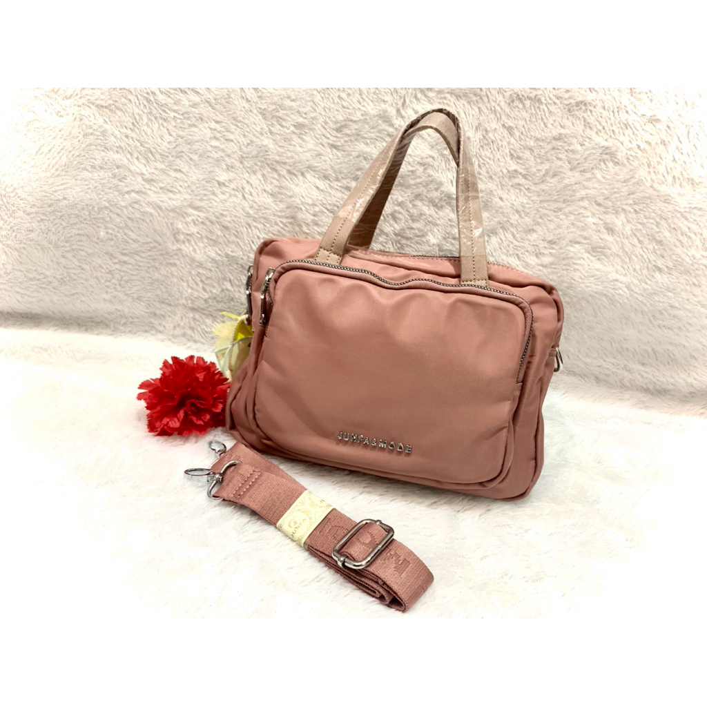 Junfa&Mode Tas Wanita Pink Bisa Hand Bag & Selempang Ukuran 15x25cm Kualitas Baik Tahan Lama Isi Ban