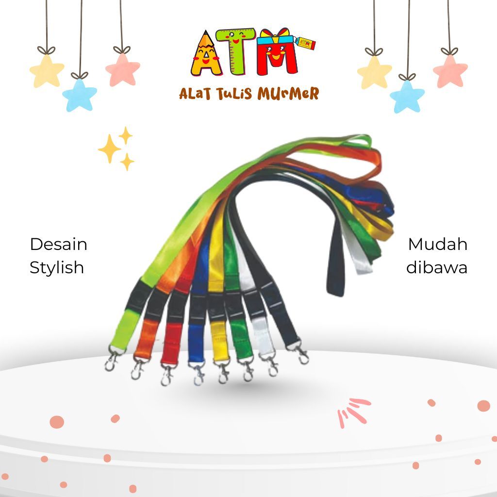 

Gantungan ID Card/Tali Lanyard/Vtec Tali Gantungan U/ID Card VT-TIC 250 Warna Biru, Hijau Neon, Hitam, Kuning