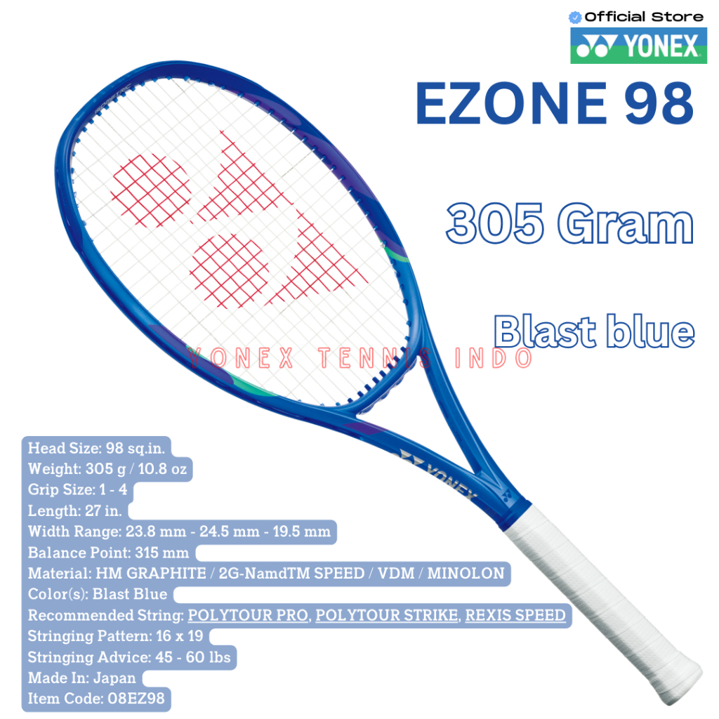Yonex EZONE 98 305g Blast Blue - raket tenis