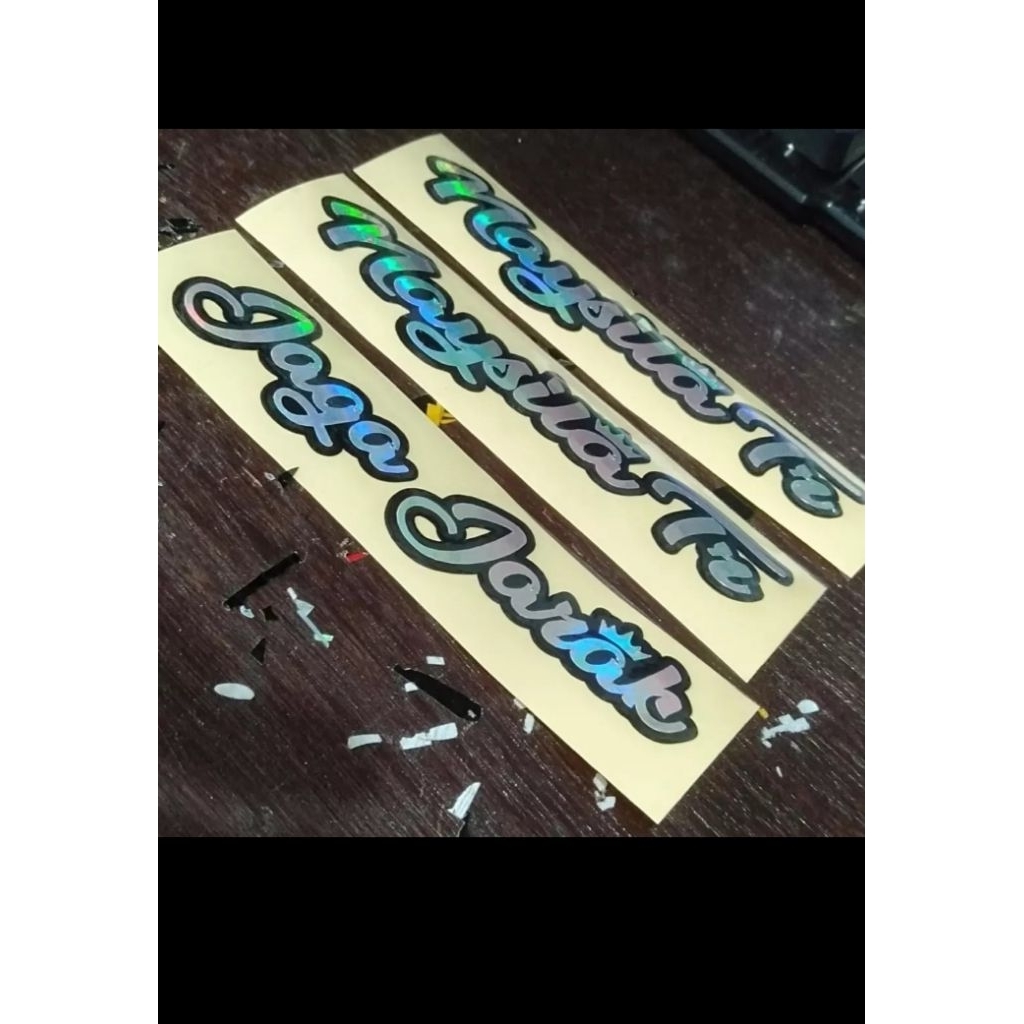 

sticker cutting bisa costum nama atau tulisan