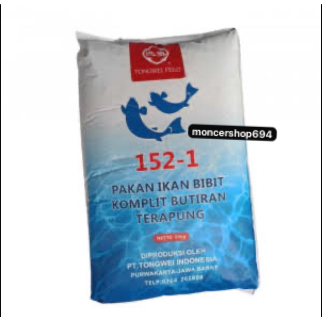 tongwei 152 -1 protein min 35%/20 kg 1 karung/pur lele/pelet lele/pakan lele nila gurame /pakan ikan
