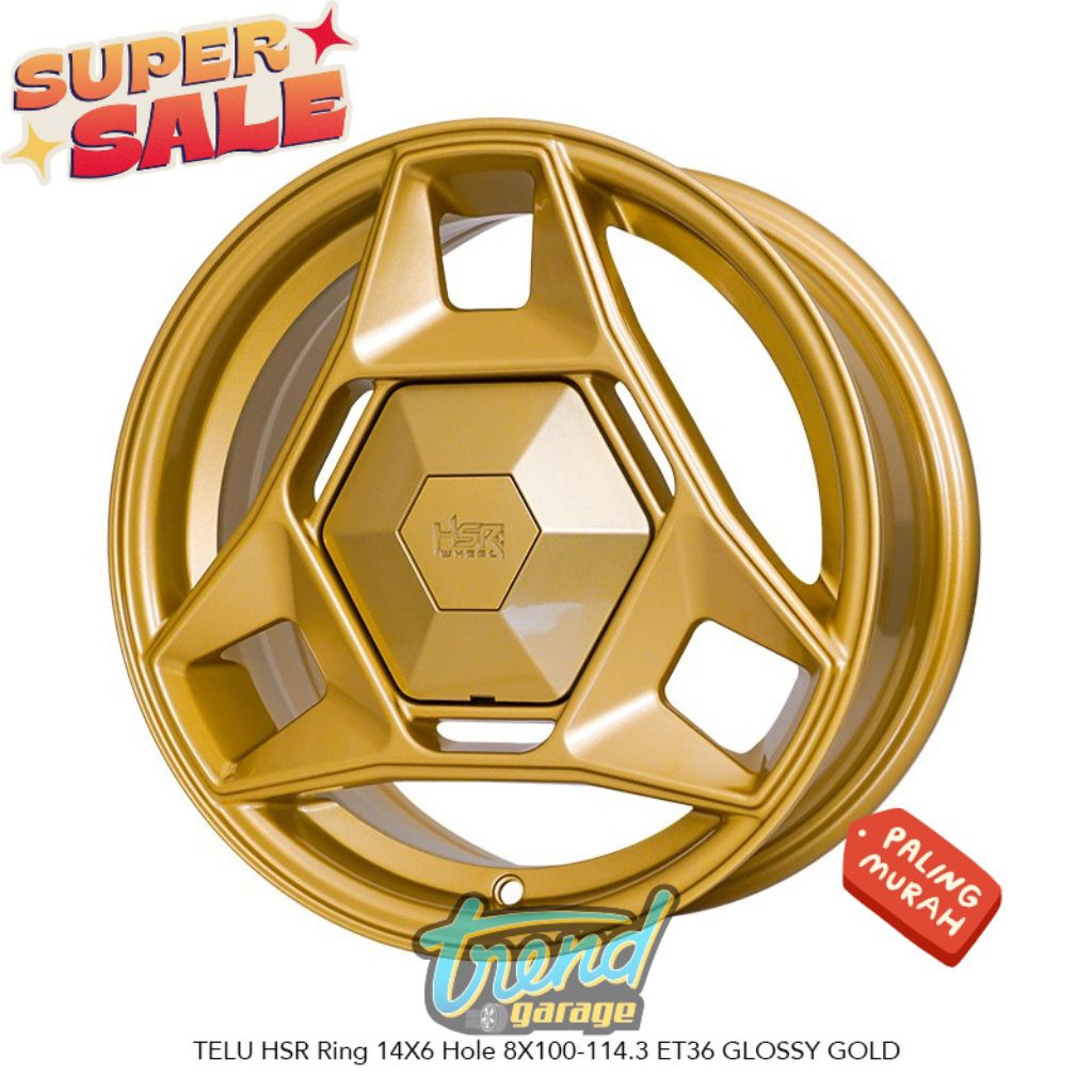 SUPER SALE Velg Mobil Sporty HSR Telu Ring 14 Baut 4x100/4x114,3 for Avanza Xenia Kijang Datsun dl
