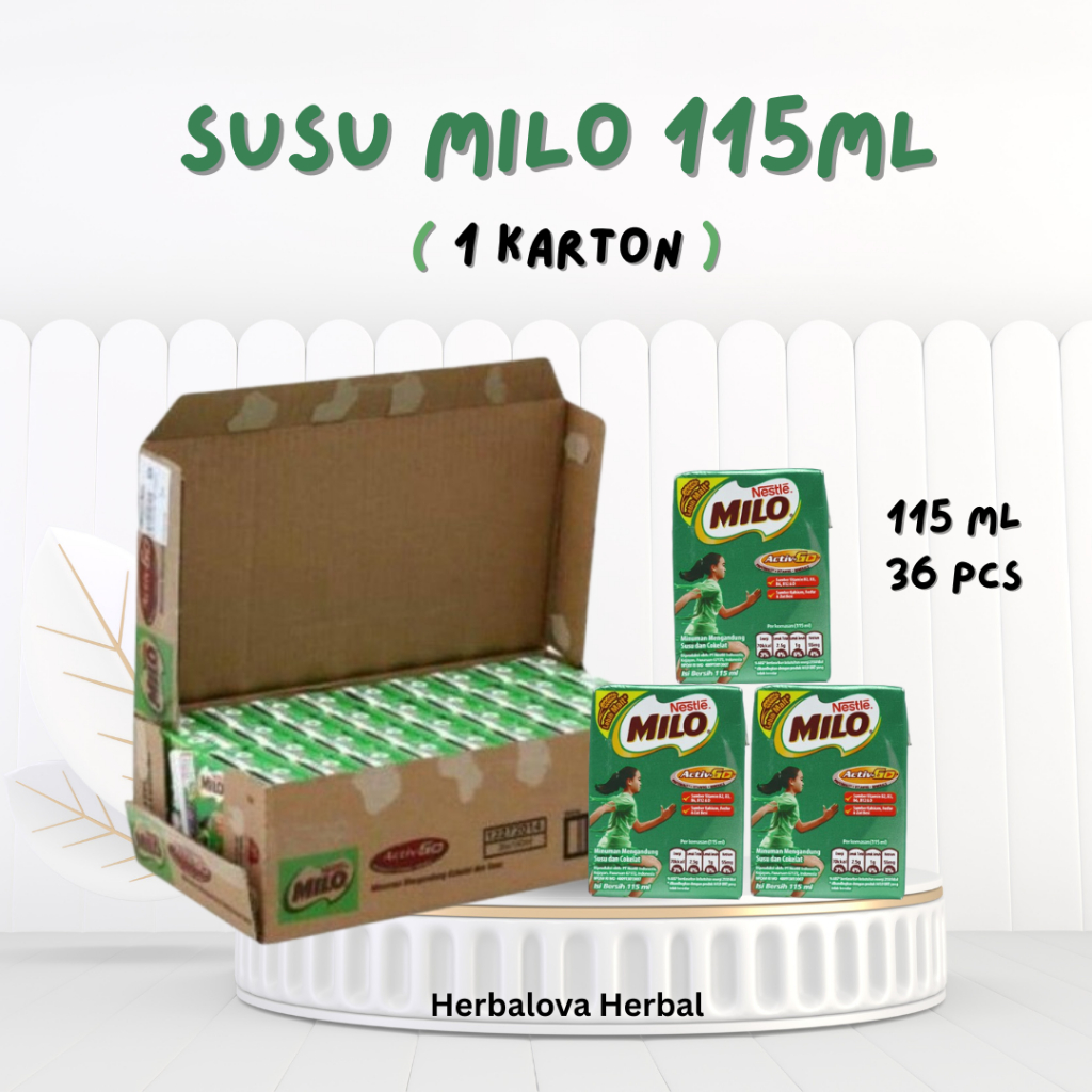 

Susu Milo kotak coklat UHT - kemasan 115ml { isi 36 pcs/kardus}