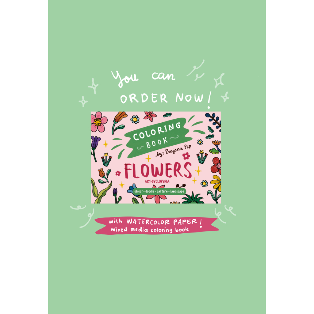 Coloring Book "FLOWERS" (with watercolor paper) by Prajanapsp