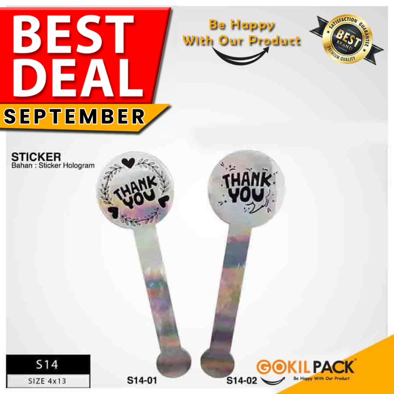 

Sticker Thank You | Label Ucapan | Laminating Hologram | Murah 13x4 | S14