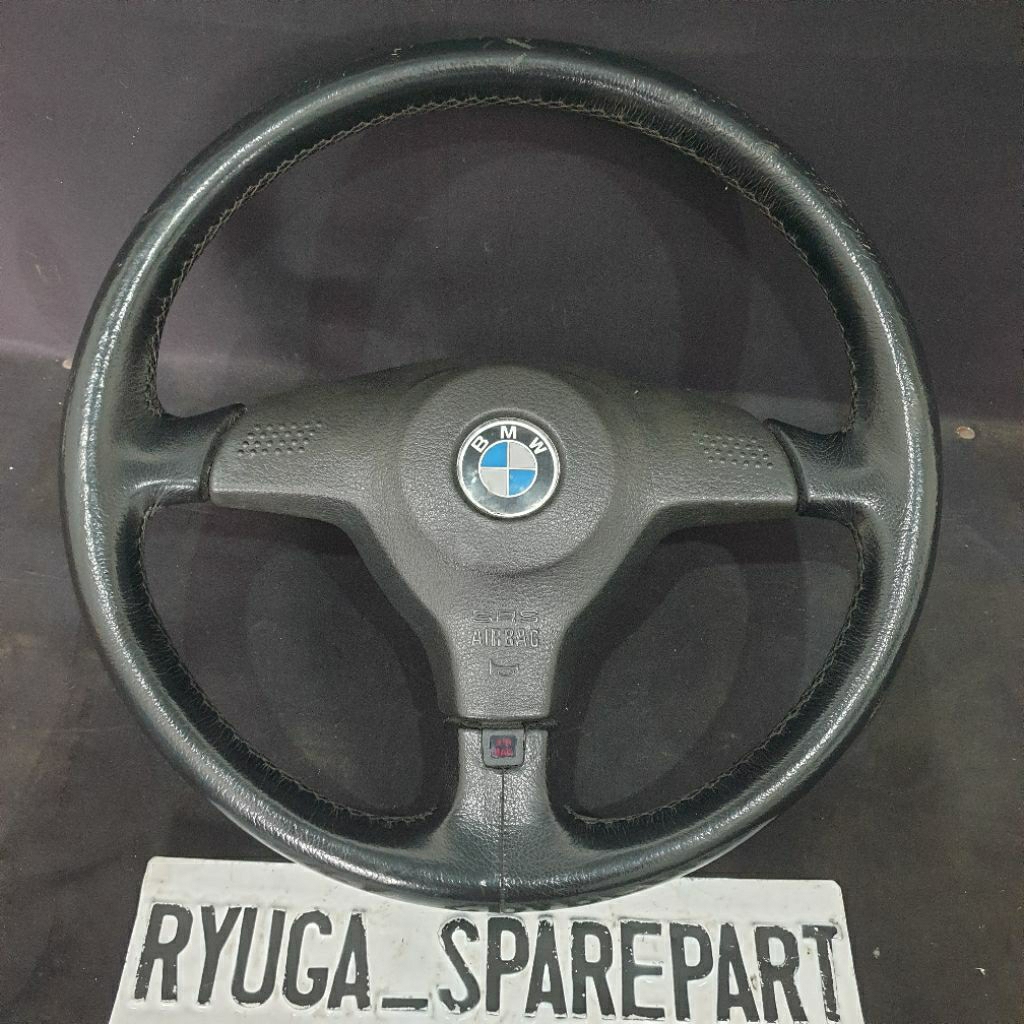 stir steer steering wheel M-TECH 2 kulit hitam + airbag stir original BMW  E30 E32 E34 E36 1160747
