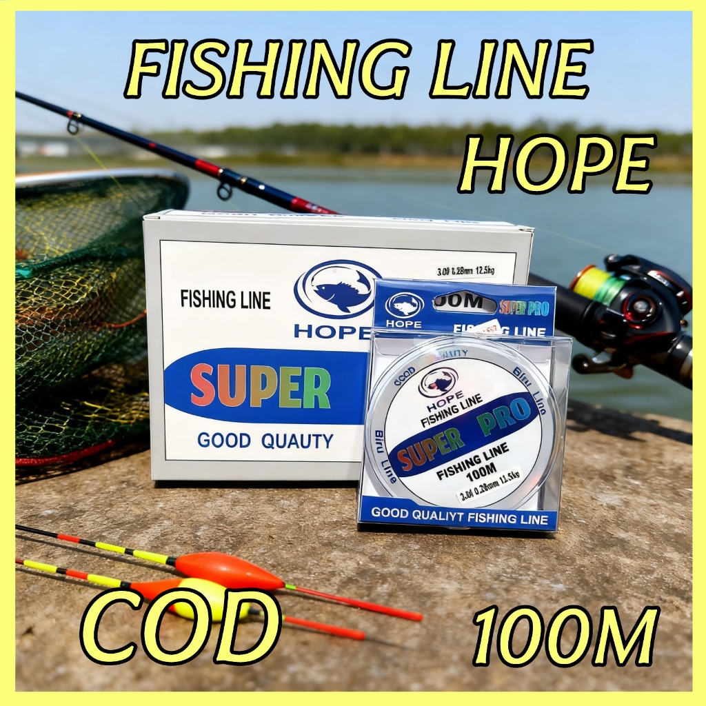 Senar Pancing FISHING LINE 100M SUPER PRO Full Fluorocarbon/Biru Tali Senar Super Kuat Anti Putus