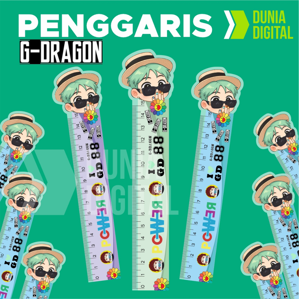 

G DRAGON penggaris custom lucu akrilik 3mm