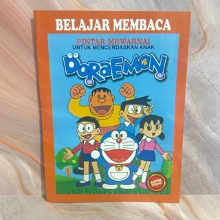 Activity Book Buku Mewarnai Sambil Belajar Membaca 16 Halaman Hitam Putih - DORAEMON Book ECER