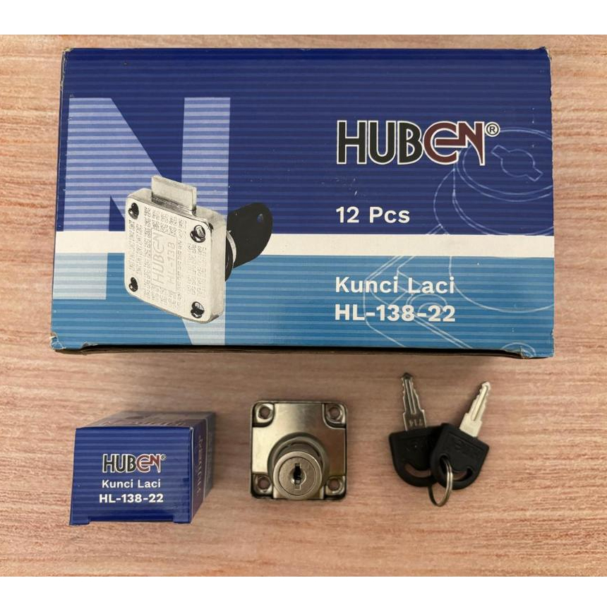 HUBEN HL-138 Kunci Laci Huben Lubang 22mm - Drawer Lock HL138-22 mm-Kunci Lemari Kunci Loker Drawer