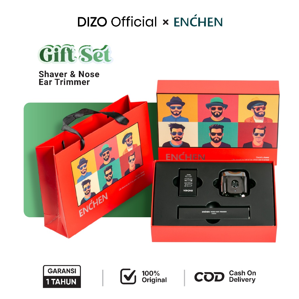 Gift Set ENCHEN Mini 6 Shaver & EN005 Nose Trimmer Kit Penghilang Bulu Wajah Perawatan Pribadi Pria