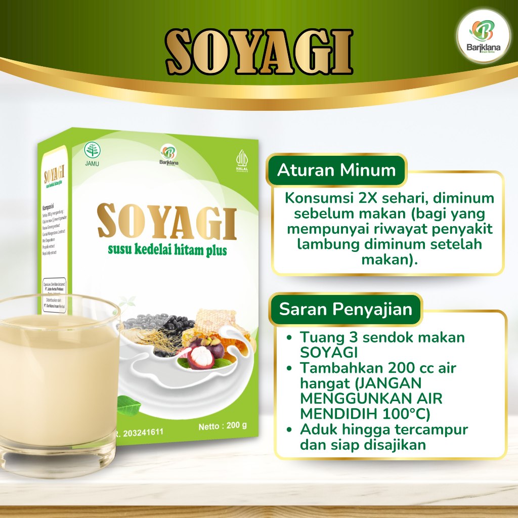 

SOYAGI SUSU DIET KEDELAI HITAM Plus HERBAL BB Turun 4 kg Dalam 7 Hari || SOYAGI BARIKLANA