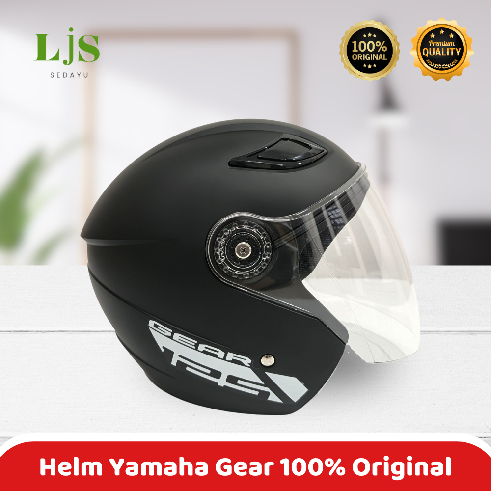 Helm Yamaha Gear Half Face - Warna Hitam Doff