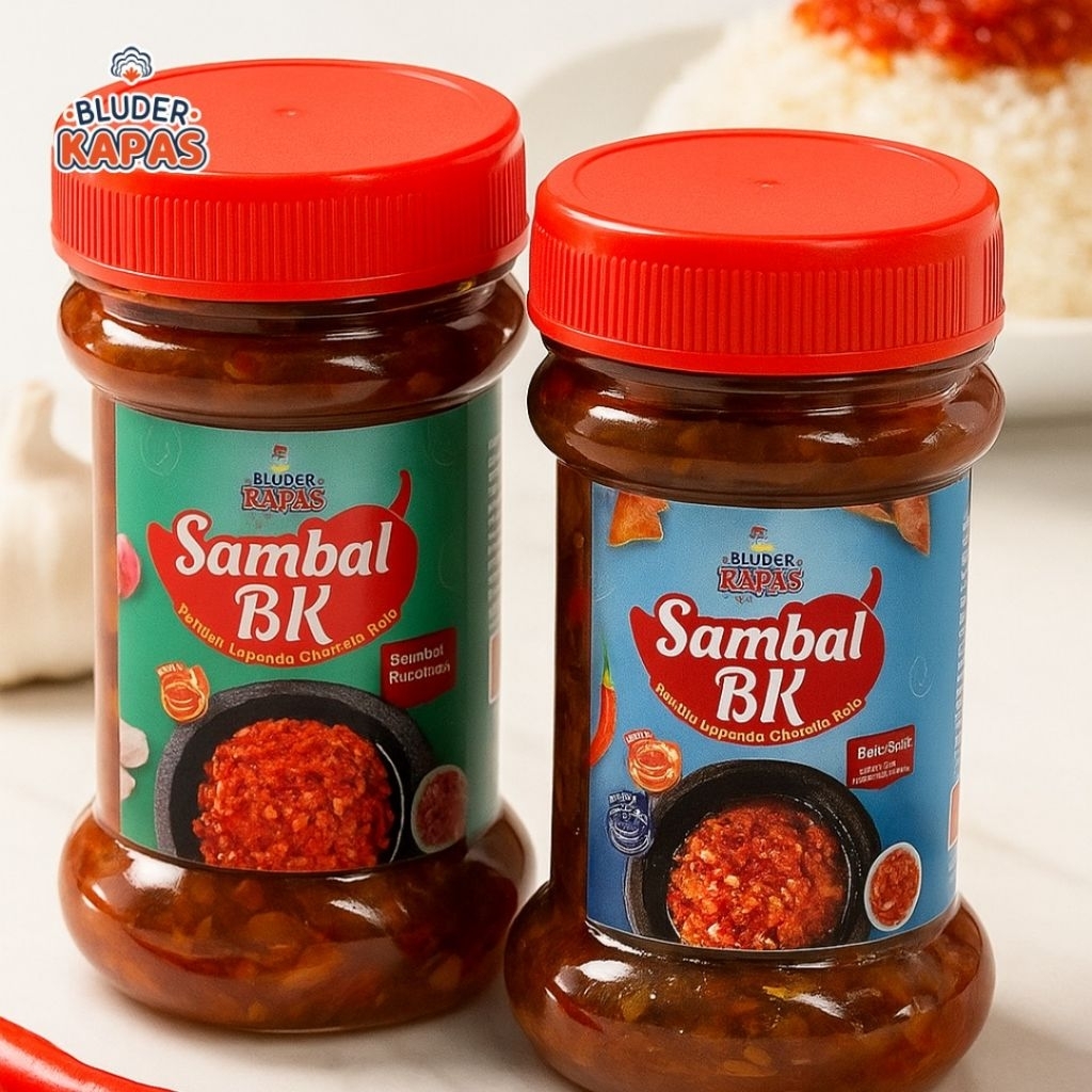 Sambal Bawang & Cumi by Bluder Kapas Kemasan Botol 150gr - Pedas Gurih Oleh-oleh Khas Malang Sambal 