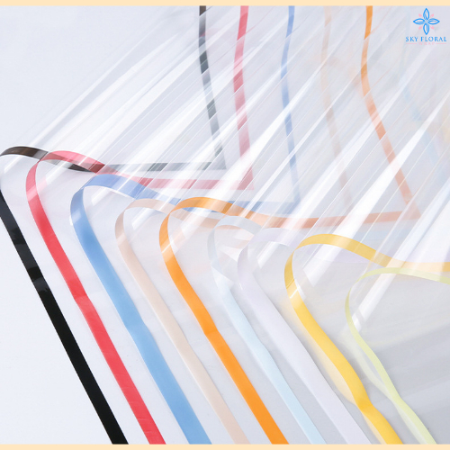 

20 LEMBAR Kertas Buket Bunga Transparan List Warna Flower Wrapping Waterproof KB6007