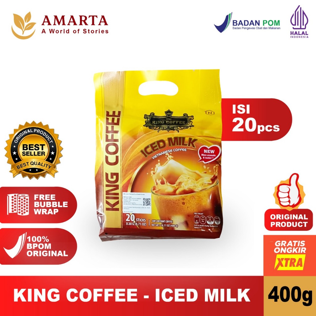 Kopi Vietnam King Coffee Iced Milk Kopi Susu isi 10 Sachet Trung Nguyen - BOX