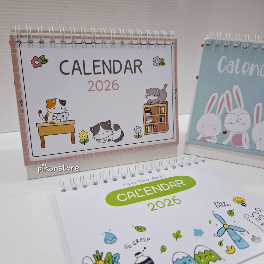 

Kalender Meja Duduk/ Calender 2026 Ukuran A6 Untuk Meja Belajar Kantor Aesthetic