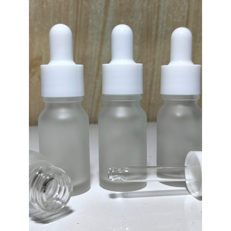 Botol Kaca Pipet 10ml Frosted / Botol Serum 10ml Frosted / Ring Putih