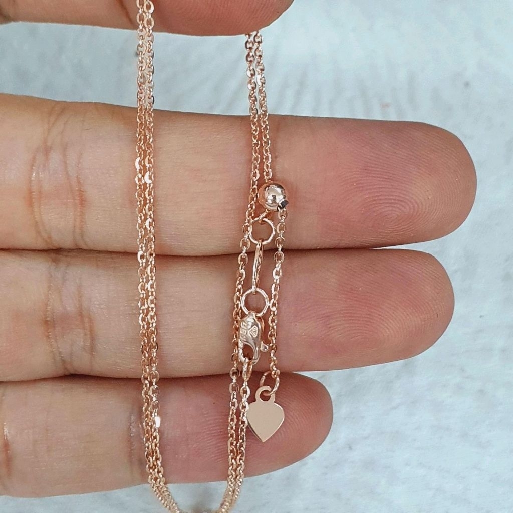 kalung trixie serut rose gold emas 75% 750 75 % sistem serut