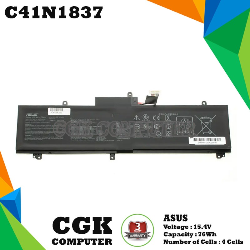 Baterai Laptop Asus ROG Zephyrus GU532GW GU532GV GU532LV 76Wh C41N1837