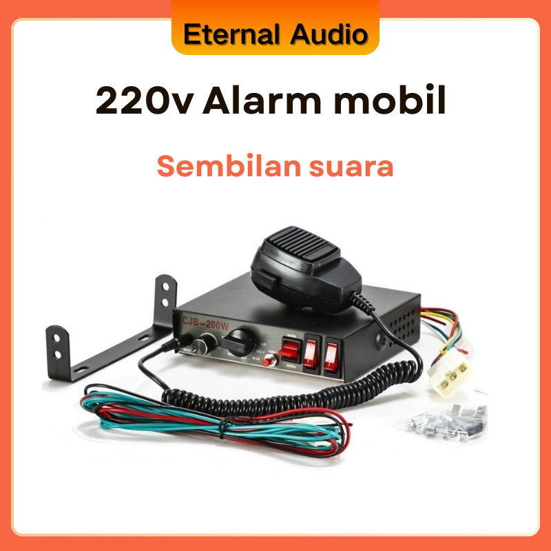 Alarm mobil  200 Watt Modul Sirinee 9 Suara Emergency Horn Fly Sirine Patwal Sirene Cocok Untuk Peng