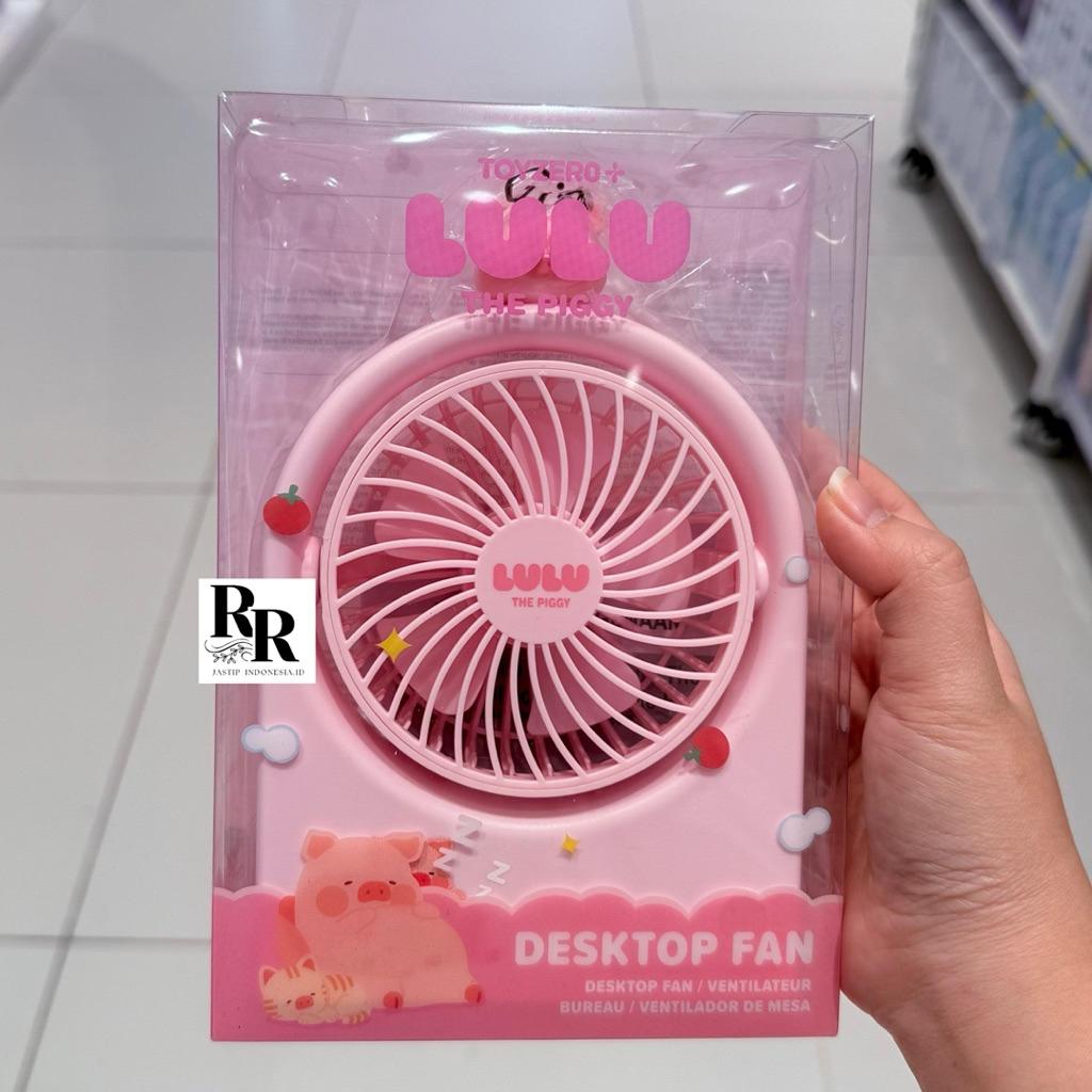 Miniso x Lulu The Piggy - Kipas Portable / Kipas Duduk / Lulu The Piggy Foldable Fan