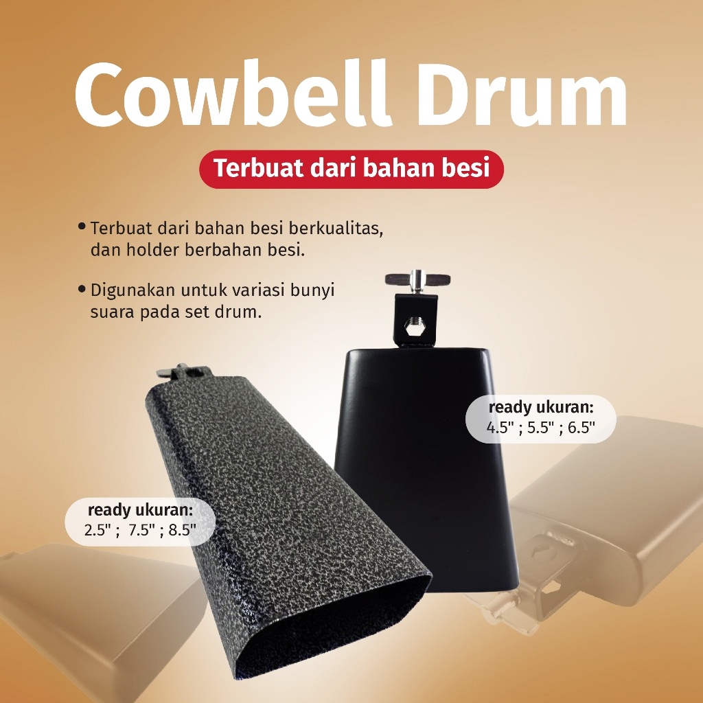 Cowbell Drum Besi Perkusi Latin untuk Alat Musik Perkusi