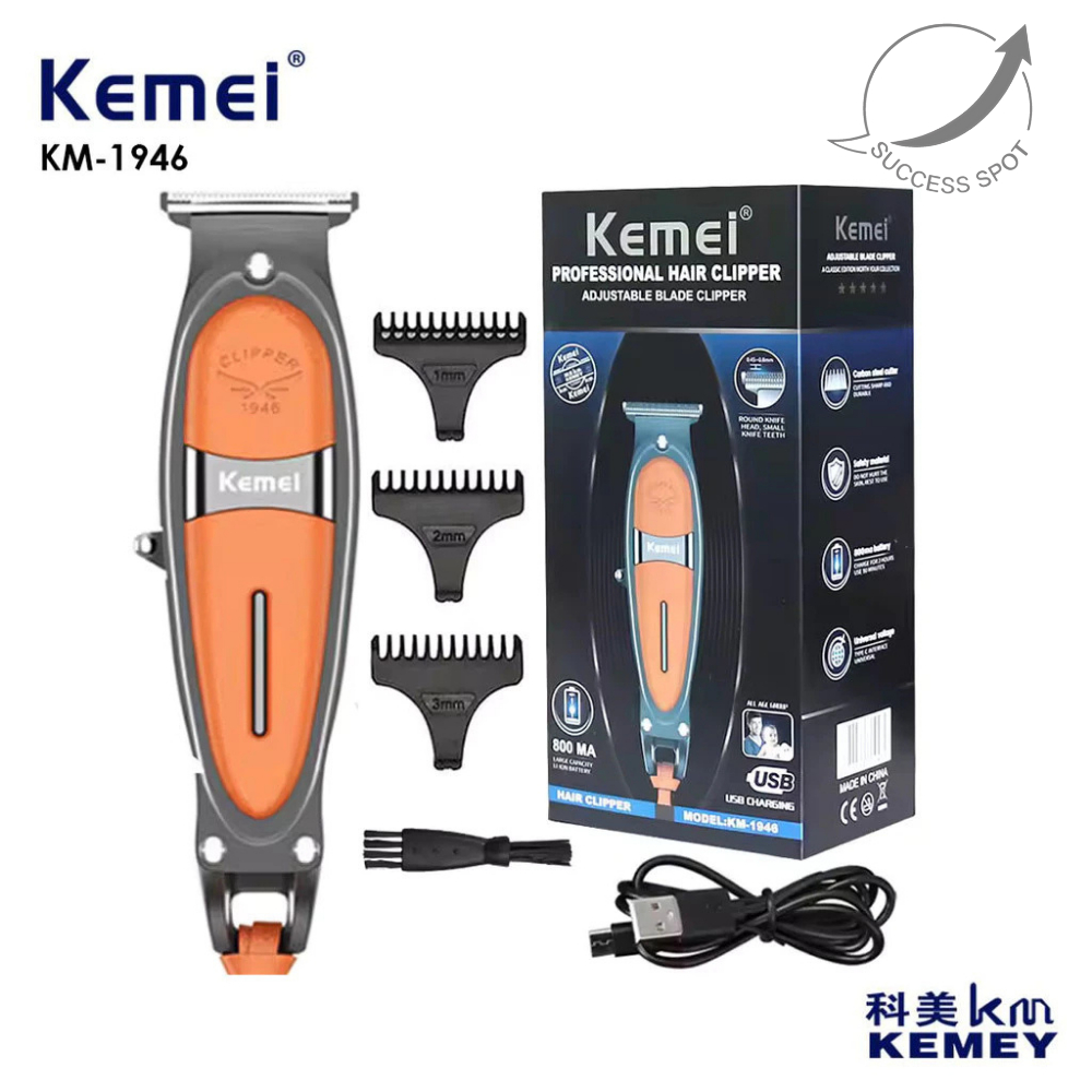 Kemei KM-1946 Hair Clipper Detailer Trimmer Alat Cukur Rambut KM1946 Body Metal Leather