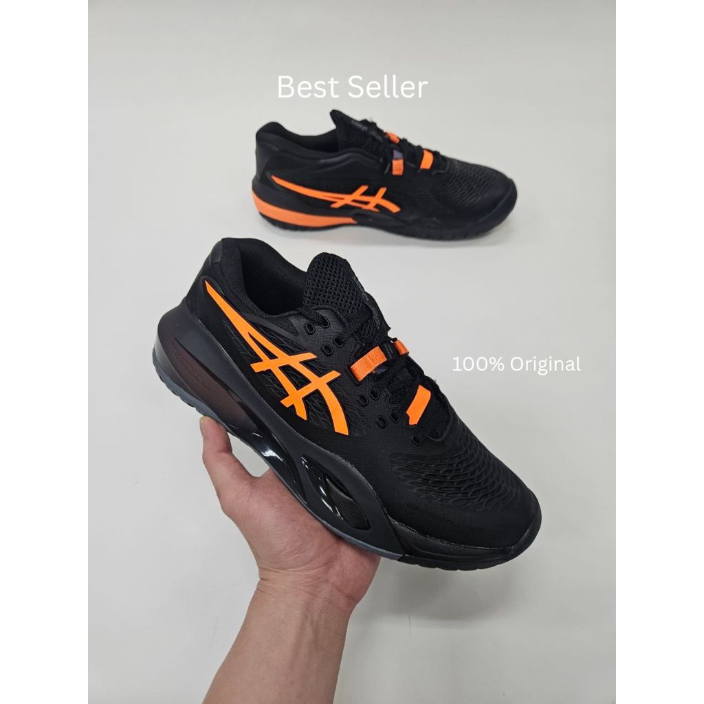 Sepatu tenis paddle Asics Gel Resolution X Black Orange Pria Wanita Original