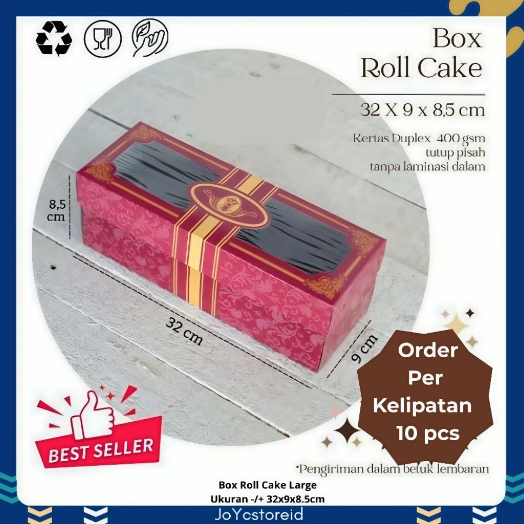 

Dus Roll Cake Large 32x9x8.5cm Box Roll Cake Dus Roll Tart Elegan