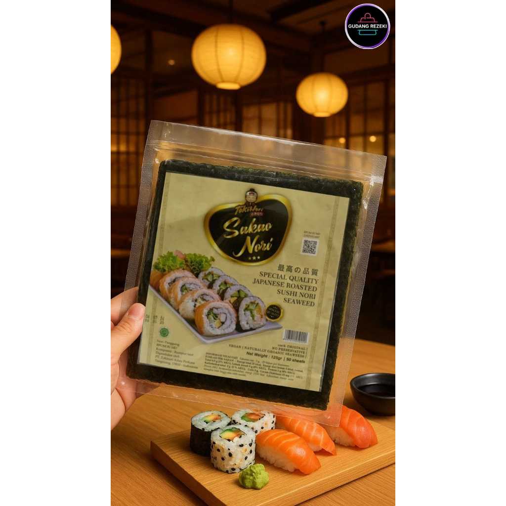 

SAKAO SUSHI NORI 50 SHEET RUMPUT LAUT SEAWEED SUSHI NORI 50 LEMBAR