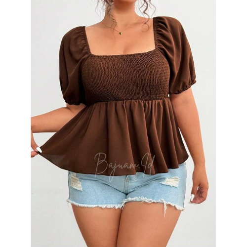 Duma Blouse Atasan Wanita Korea Style Big size Atasan Casual Bahan Rayon Twill LD 85-135cm