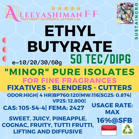 AleeyashimanFF-EB29 – Ethyl Butyrate: Pure Isolate and/or Aroma Chemical – Perfumery Professional Ma
