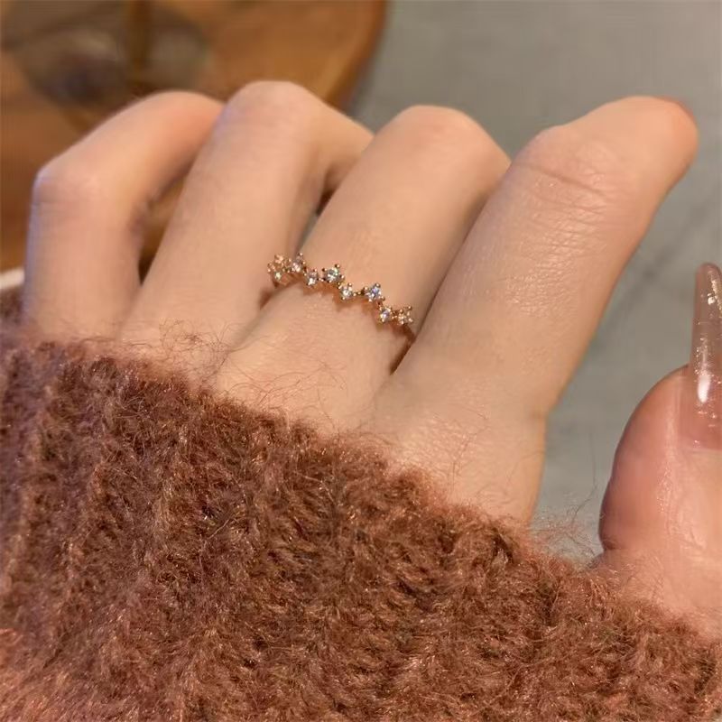 Cincin Wanita Aksesoris Perhiasan Fashion Cincin Zirkon Dan Berlian imitasi Anti karat Dan Anti Puda