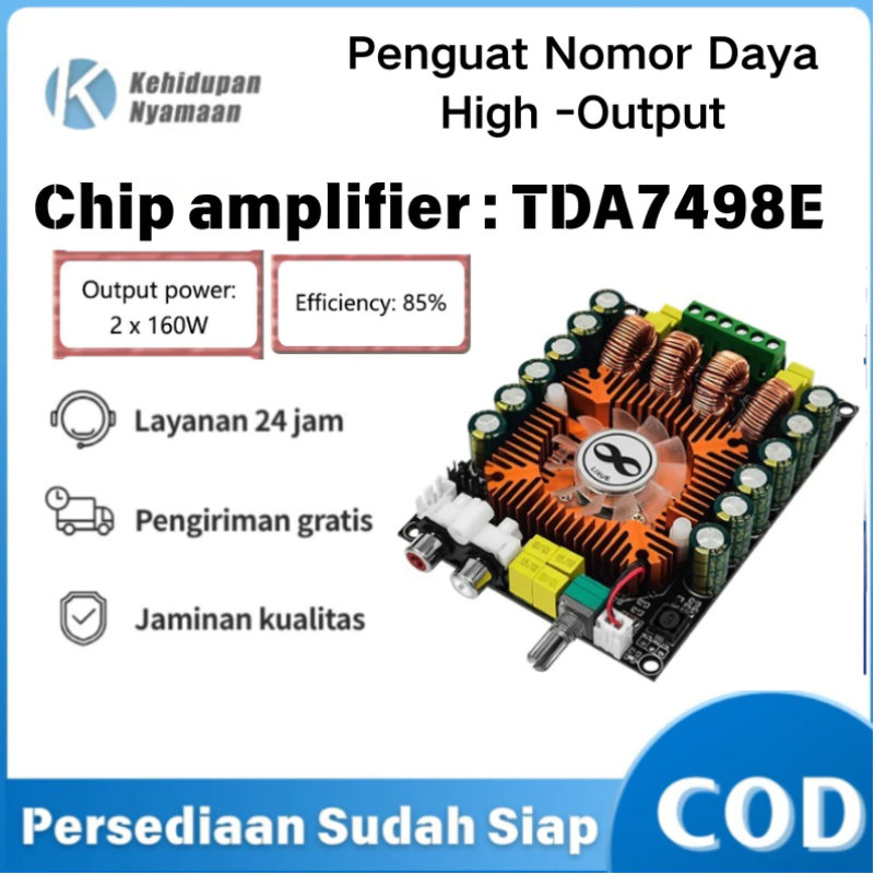 TDA7498E Daya Tinggi Digital Power Amplifier Papan 2.0HIFI Stereo Daya Tinggi 160W * 2 Dukungan BTL2