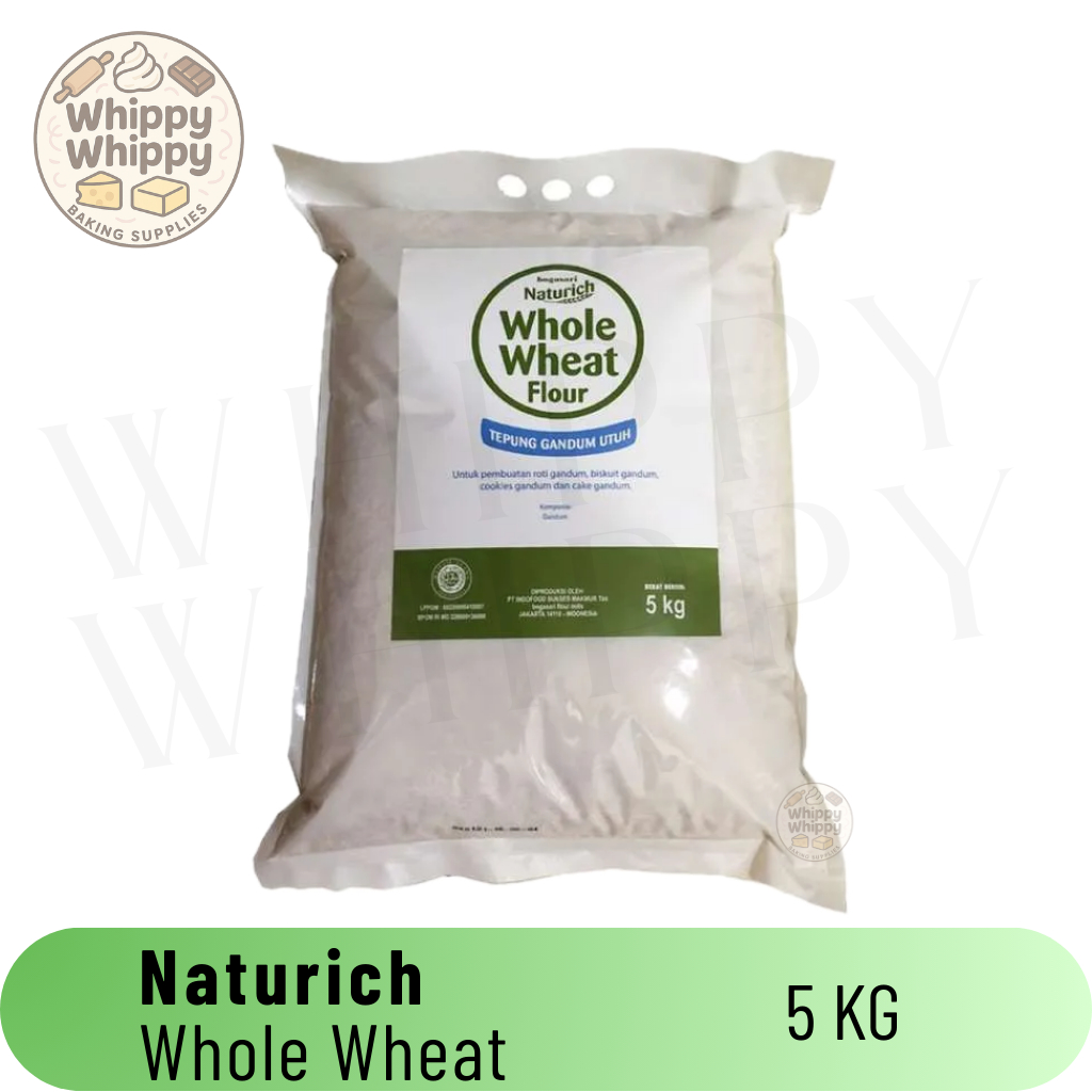 

Naturich Whole Wheat 5KG / Tepung Gandum Utuh / Naturich Tepung Gandum Utuh 1KG