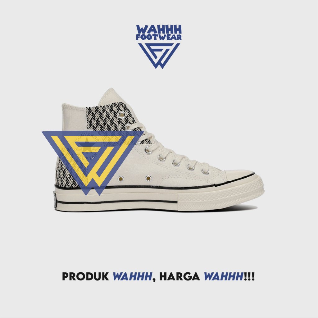 Converse Hi Chuck 70s Herringbone Patchwork White Black
