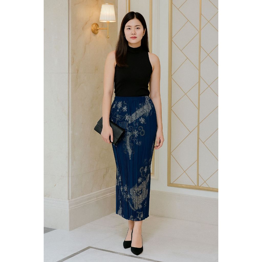 ROK PLISKET BATIK/ROK PLISKET KEBAYA PREMIUM/ROK WISUDA/PAYA HIJAU