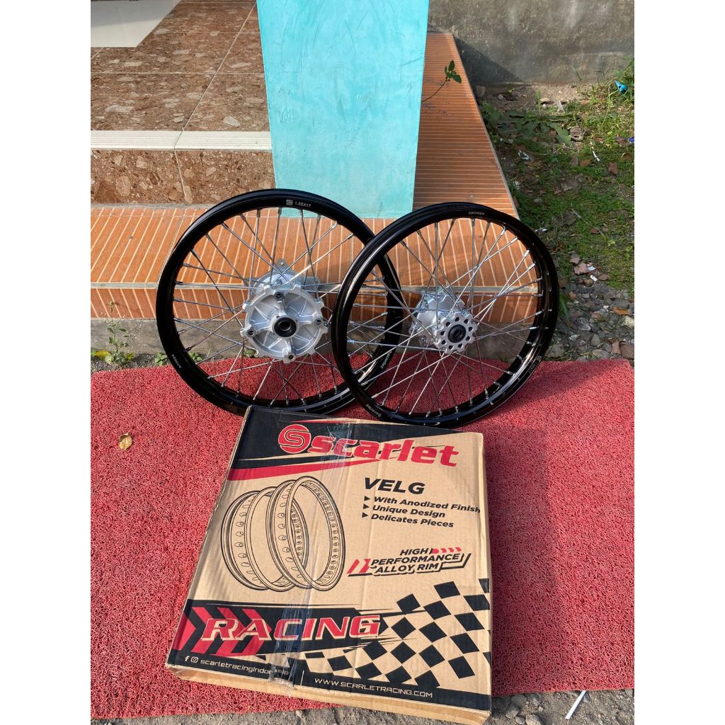 Roda Set Surex CRF Velg Scarlet 160/185 Ring 17 Tanpa Ban