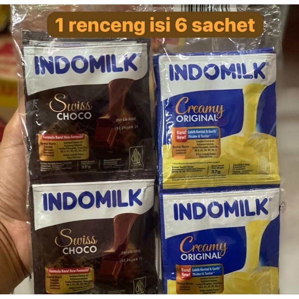 

Susu indomilk kental manis isi 6 sachet