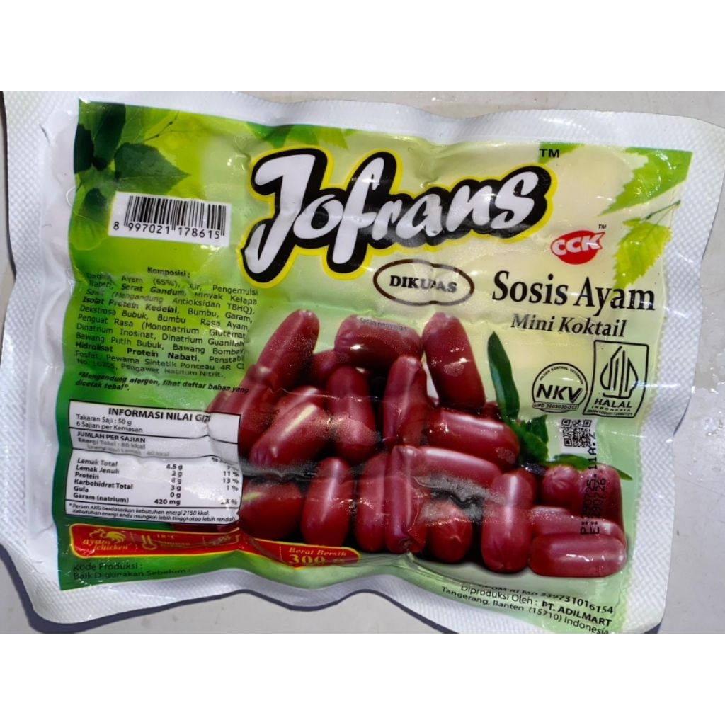 

Jofrans Sosis Ayam Cocktail 300 gr