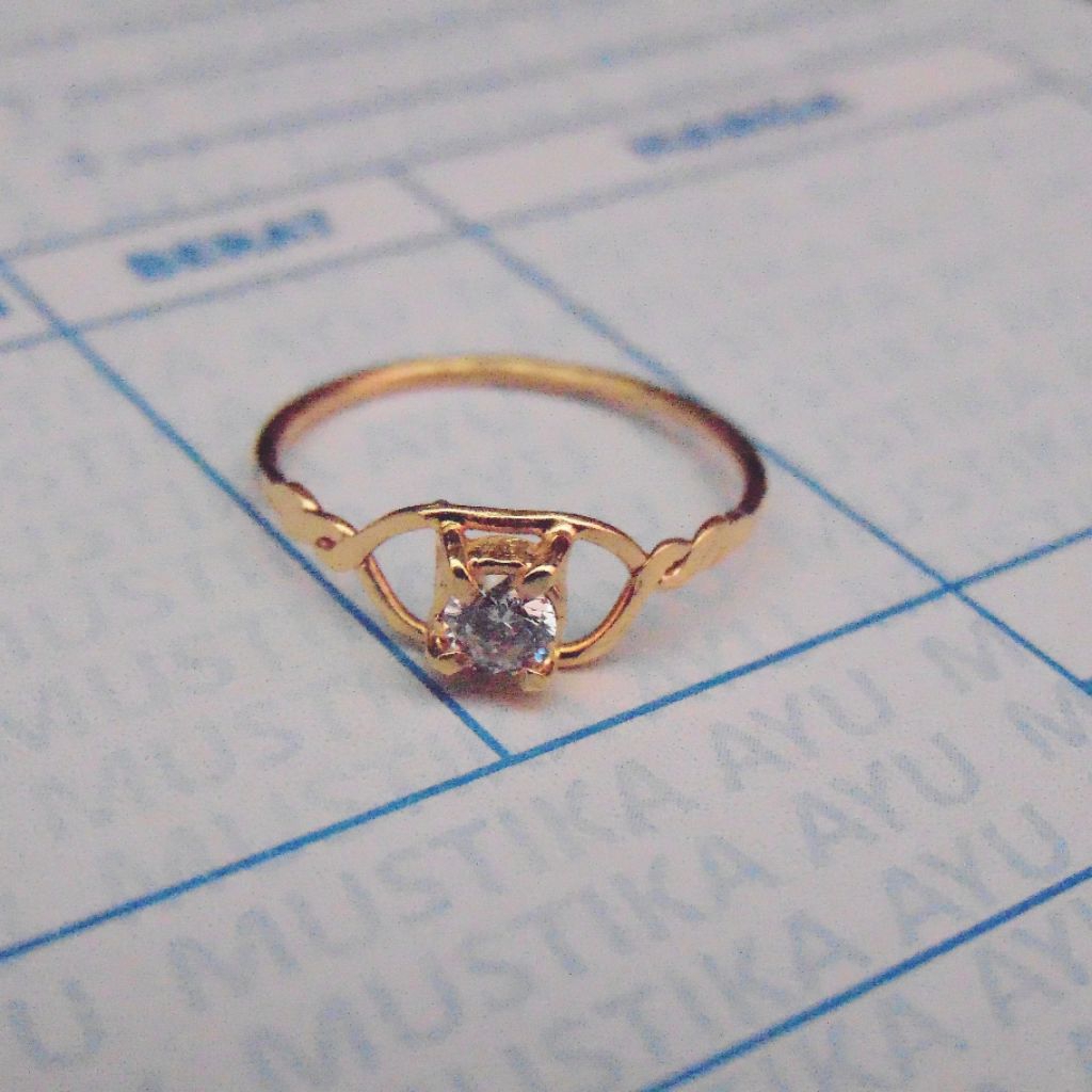 Cincin Wanita Perak 925 Lapis Emas 24k/Cincin Perak Wanita/Cincin Fashion Terbaru